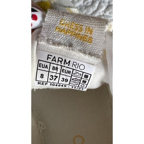 Farm Rio Women's Sz 8 Rainbow Terry Flatform Sneakers Pink Green Blue - Picture 6 of 14